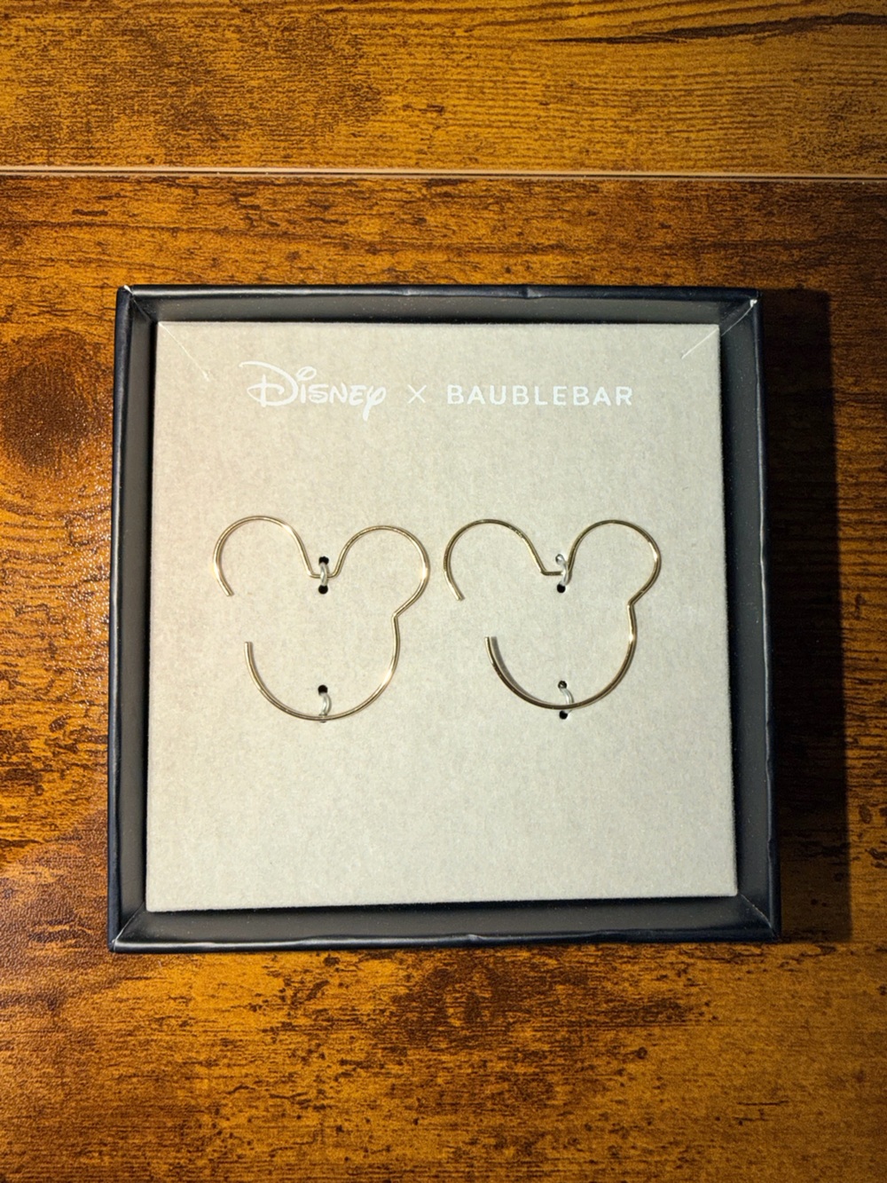 BaubleBar Gold Mickey Outline Hoop Earrings